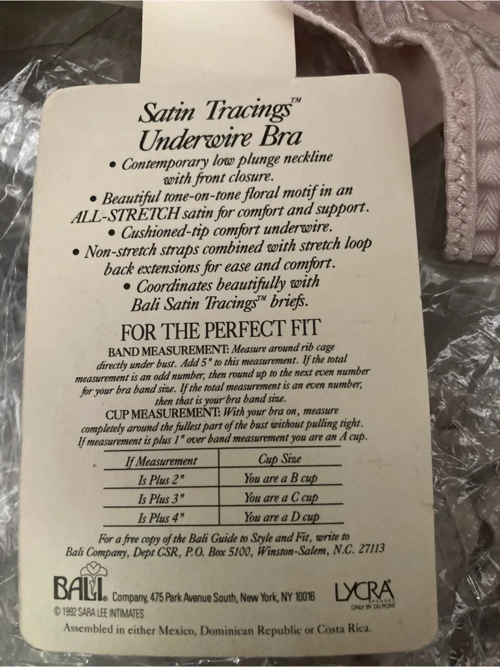 Bali Satin Tracings Front-Close Underwire Bra in Light Taupe 32C new unlined